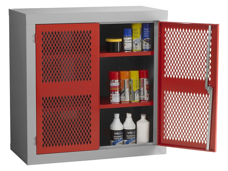 Steel Mesh Cabinet Double Door 1 Shelf Free Delivery