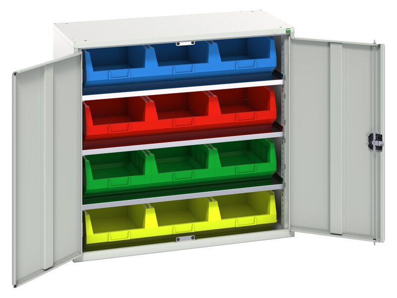 Bin Storage Cabinet - 48 x 24 x 78, 168 Blue Bins H-2488BLU - Uline