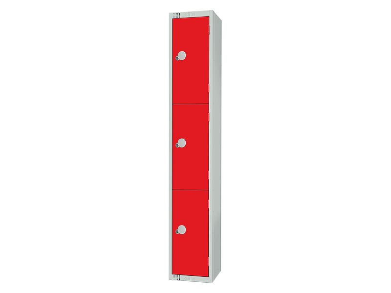 Workplace Lockers (3 Door, Red)