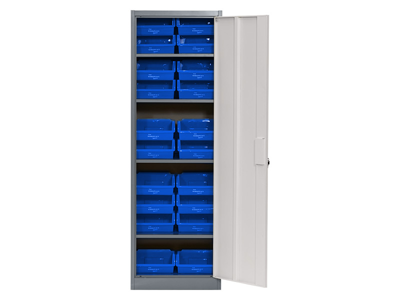 Stackable Bin Storage Cabinets (Blue Bins)