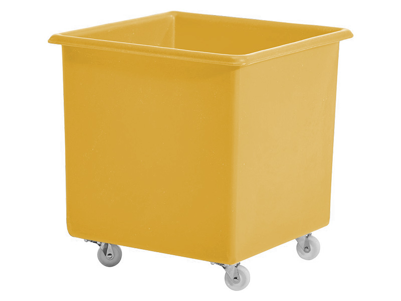 Plastic Tub on Wheels (72L, Yellow)