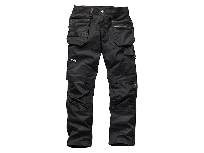 Black Stretch Worker Trousers (28S)