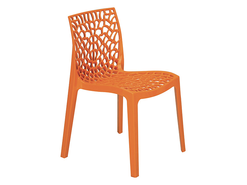 Zest Polypropylene Outdoor Side Chair (Orange)