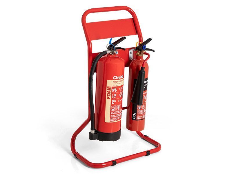 Double Fire Extinguisher Stand