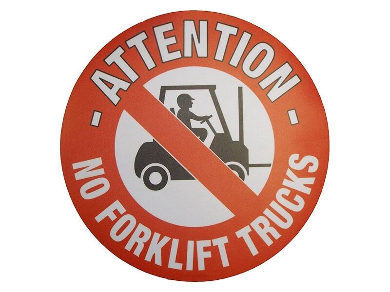 No Forklift Trucks Floor Symbol Marker