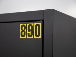 Black on Yellow Magnetic Numbers