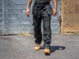 Black Stretch Worker Trousers