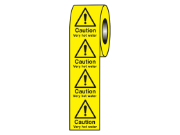 "Caution Very Hot Water" Labels on a Roll