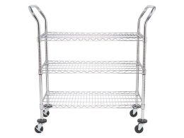 Chrome Wire Mesh Trolley