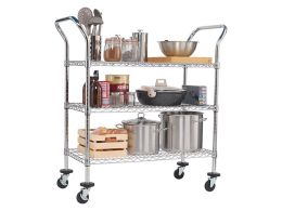 Chrome Wire Mesh Trolley