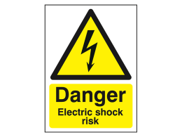 "Danger Electric Shock Risk" Warning Safety Sign