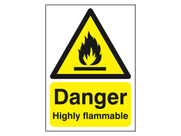 "Danger Highly Flammable" Warning Safety Sign