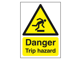 "Danger Trip Hazard" Warning Safety Sign