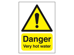 "Danger Very Hot Water" Warning Safety Sign