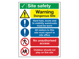 "Dangerous Site" Construction Site Safety Board