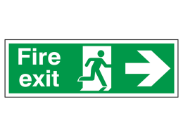 "Fire Exit Arrow Right" Fire Exit Direction Sign