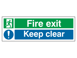 "Fire Exit Keep Clear" Fire Exit Sign