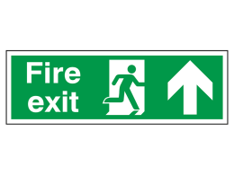 "Fire Exit Up" Fire Exit Direction Sign