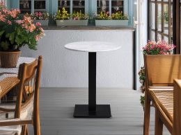 Forza Solid Marble Round Dining Height Table