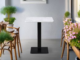 Forza Solid Marble Square Dining Height Table