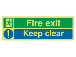 "Fire Exit" Glow in the Dark Safety Sign