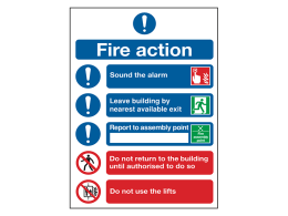 "Fire Action Notice" Mandatory Site Safety Sign