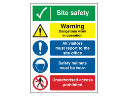 "Work in Operation" Construction Site Safety Board