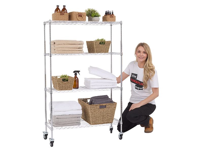 Chrome Shelving with Wheels