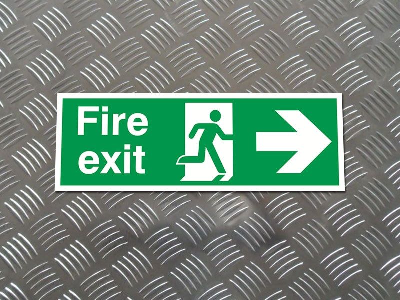 "Fire Exit Arrow Right" Fire Exit Direction Sign