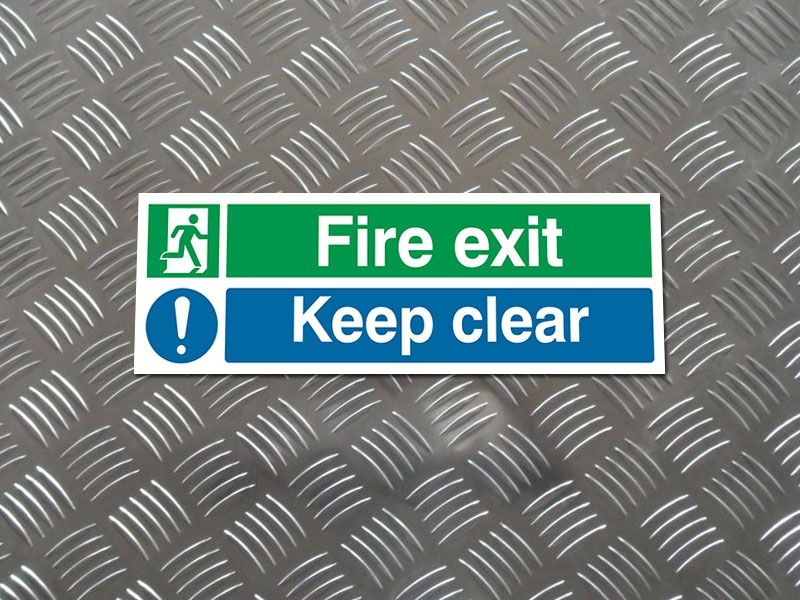 "Fire Exit Keep Clear" Fire Exit Sign