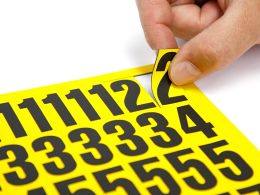 Black on Yellow Magnetic Numbers