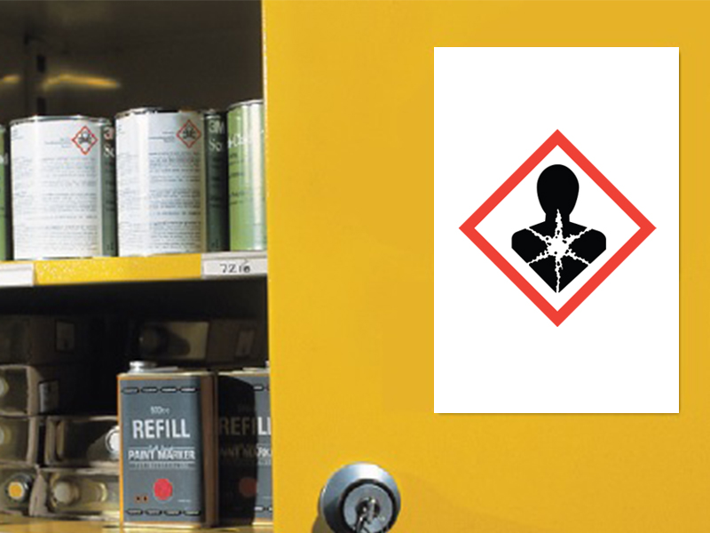 GHS Signs (210H x 148W, Self Adhesive, Health Hazard)