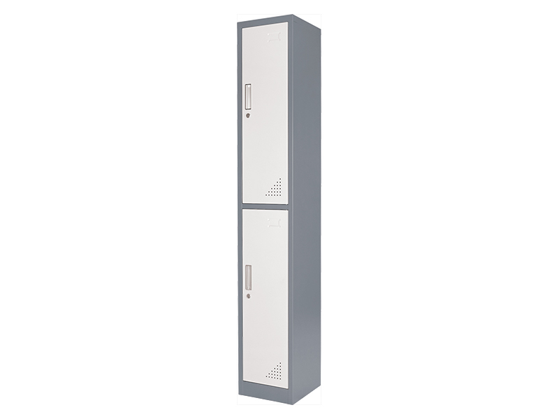 Single Metal Locker (2 Door, Grey)