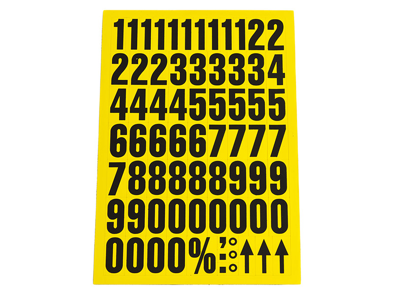 Magnetic Numbers and Letters (Numbers, Black on Yellow)