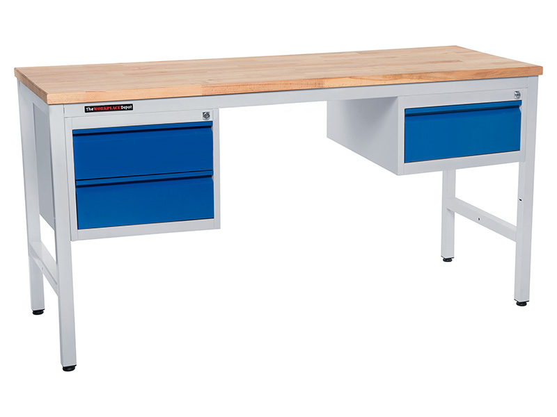 Industrial Steel Workbench (1600, 2 Left, 1 Right)